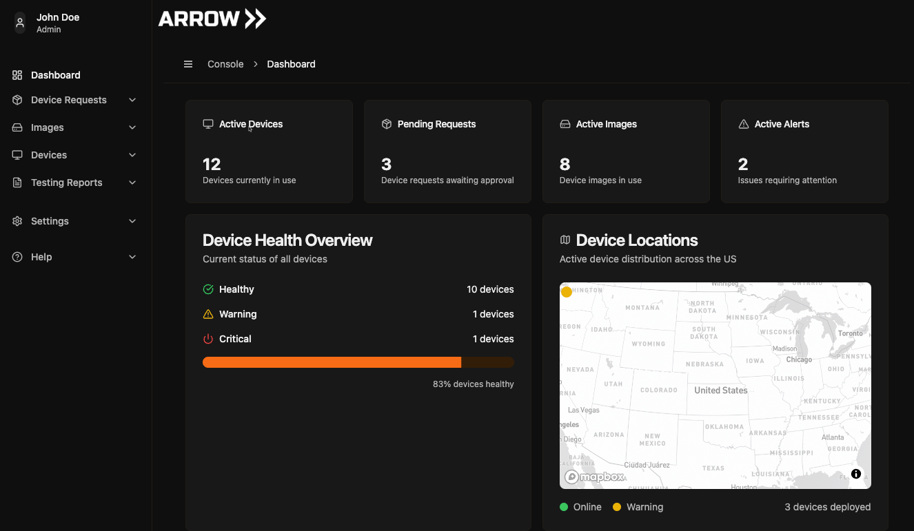 ARROW Platform Dashboard